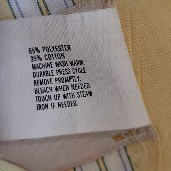 Saddle King Shirt Mens 3XL Tall Pearl Snap Yellow Stripe 19.5 USA Vintage - Picture 8 of 13